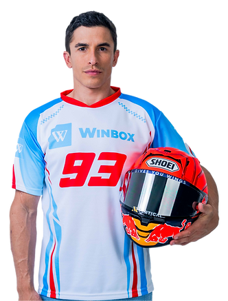 Marc Marquez wearing Winbox official number 93 t shirt