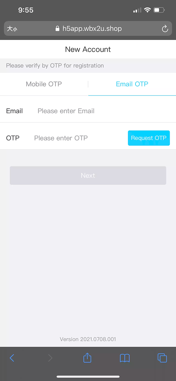 Winbox Register step 1