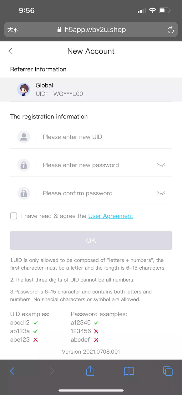 Winbox Register step 2