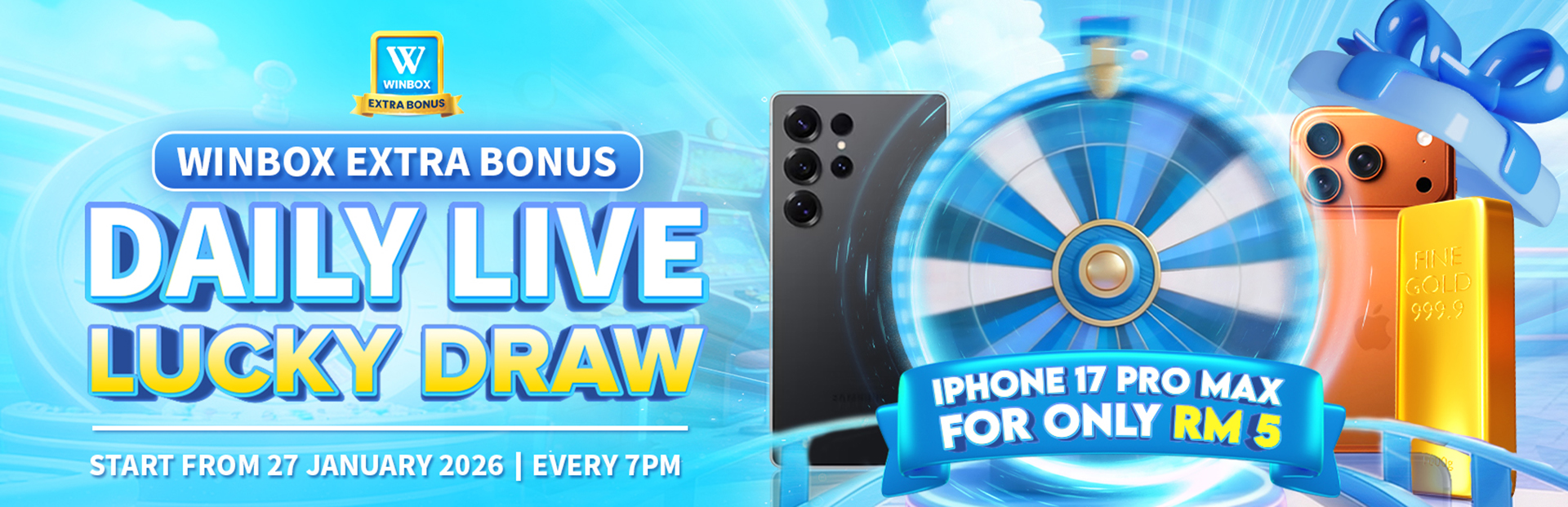 Winbox Extra Bonus Daily Live Lucky Draw banner 1
